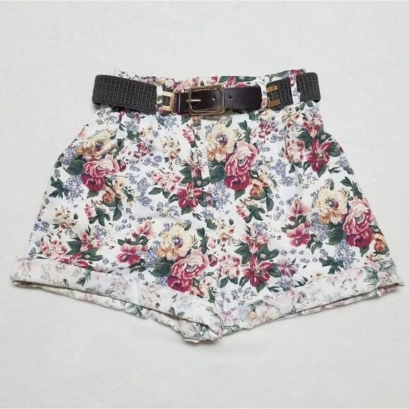 OOAK Vintage Capacity Cottagecore Floral Cotton Belted Two-piece Short Set M - Picture 8 of 12